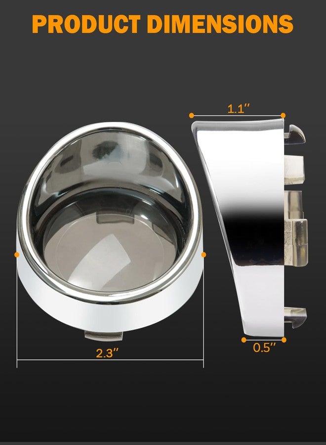 PBYMT Smoke Turn Signal Lens Cover 2" Bullet Visor-Style Chrome Bezels Compatible for Harley Touring Dyna Street Glide Road King Road Glide Softail Sportster Custom Cruiser 2000-2024 (4pcs) - Image 2